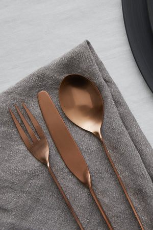 Brushed Matte Copper Tableware Rentals