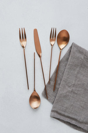 Brushed Matte Copper Tableware Rentals