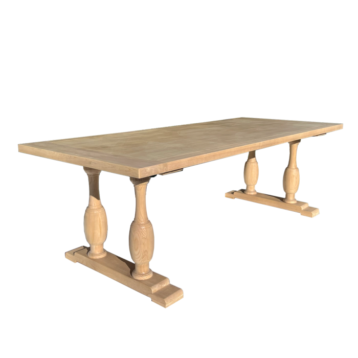 wooden light brushed comfortable lengthened farm style table