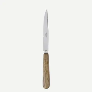 Lavandou Luxury Olive Wood Steak Knife Silver High-end