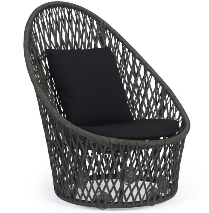 side view of a broad weave swivel chair